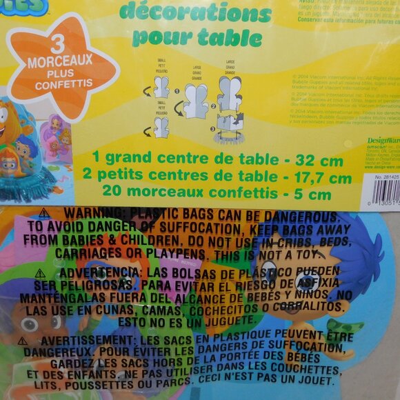 Nickelodeon Bubble Guppies 3 pc Party Centerpiece Table Decorating Kit NEW - Picture 8 of 8
